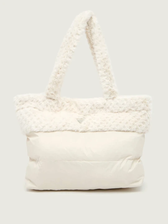 Zdjęcie produktu GUESS Shopperka SVEVA | shearling ecru