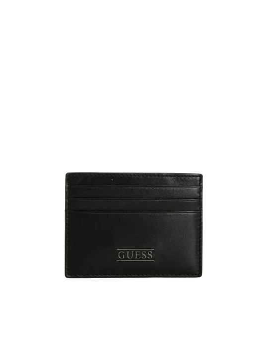 Zdjęcie produktu Guess Skórzane etui na karty NEW BOSTON czarny