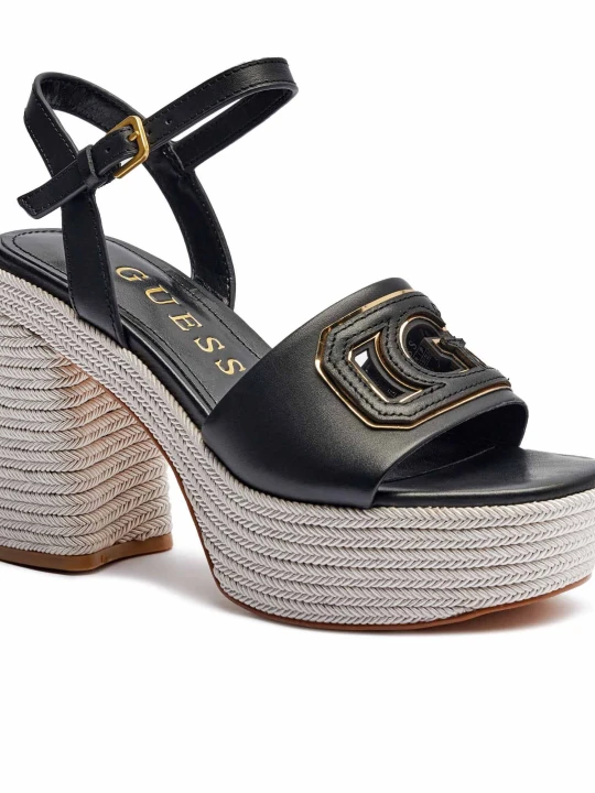 Zdjęcie produktu Guess Skórzane sandały na słupku GALS czarny