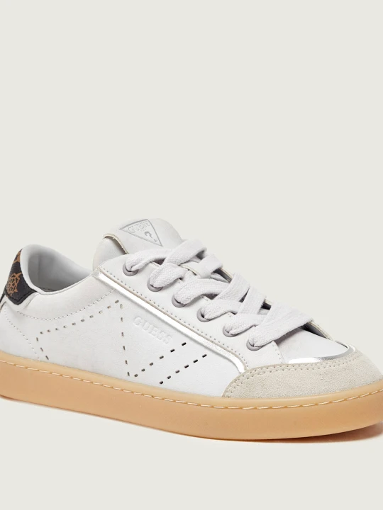 Zdjęcie produktu Guess Skórzane sneakersy JHELL | zamsz szary