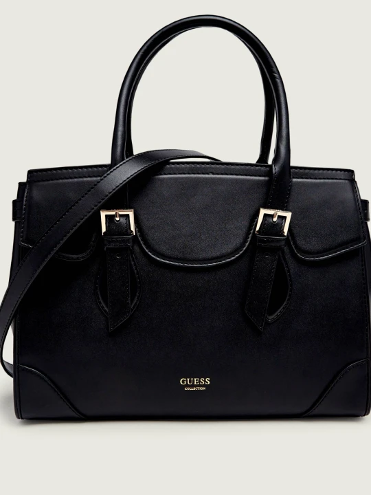 Zdjęcie produktu Guess Skórzany kuferek SOFIA czarny