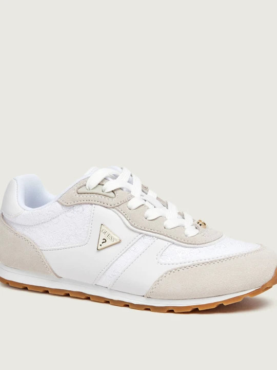 Zdjęcie produktu Guess Sneakersy Tyran | z dodatkiem skóry | zamsz biały