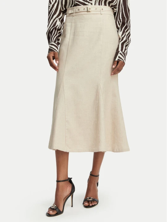 Zdjęcie produktu Guess Spódnica midi W6GD69 W2092 Beżowy jasny Regular Fit