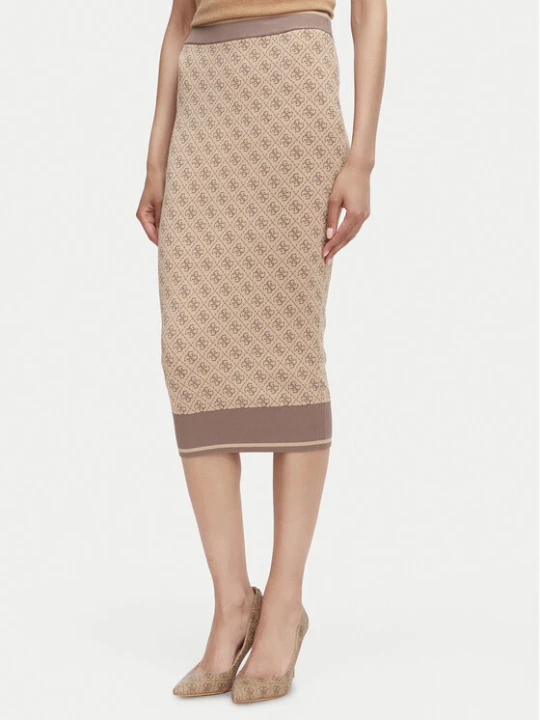 Zdjęcie produktu Guess Spódnica ołówkowa W6YD19 Z0961 Beżowy Slim Fit