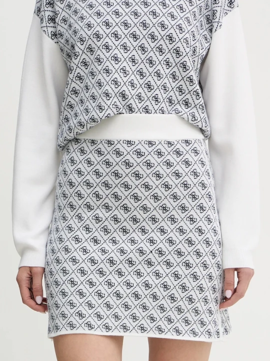 Zdjęcie produktu Guess spódnica z domieszką wełny AUBREY beżowy