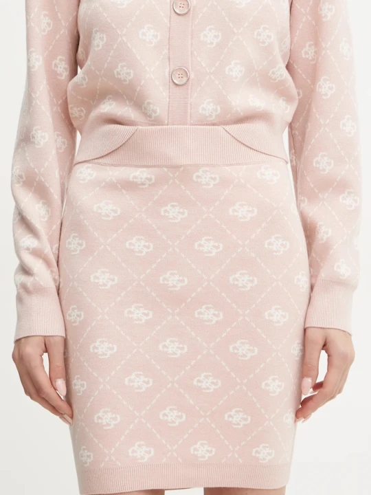 Zdjęcie produktu Guess spódnica z domieszką wełny SARAH różowy