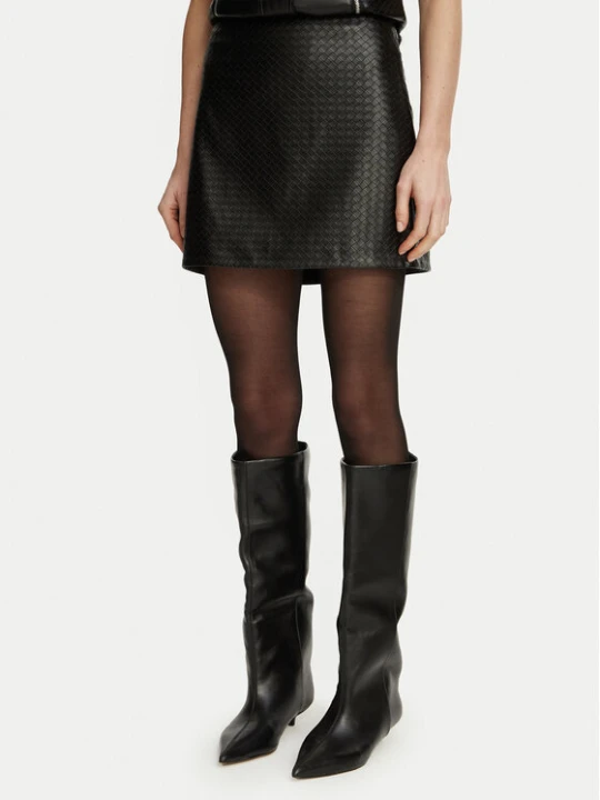 Zdjęcie produktu Guess Spódnica z imitacji skóry W6BD06 W4056 Czarny Regular Fit