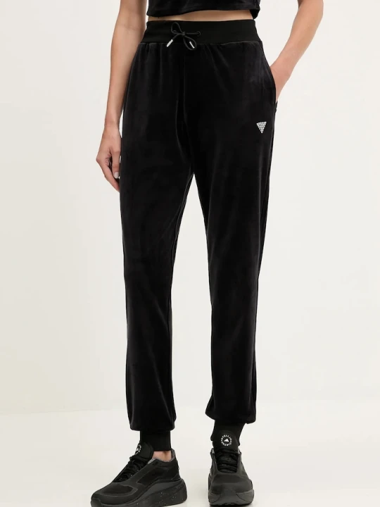 Zdjęcie produktu Guess spodnie dresowe welurowe COUTURE czarny