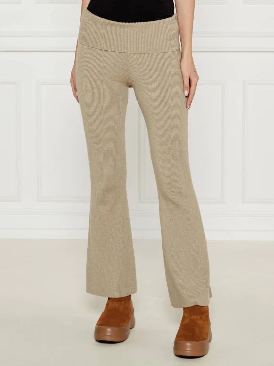 Zdjęcie produktu GUESS Spodnie dzianinowe NINA | flare fit beżowy