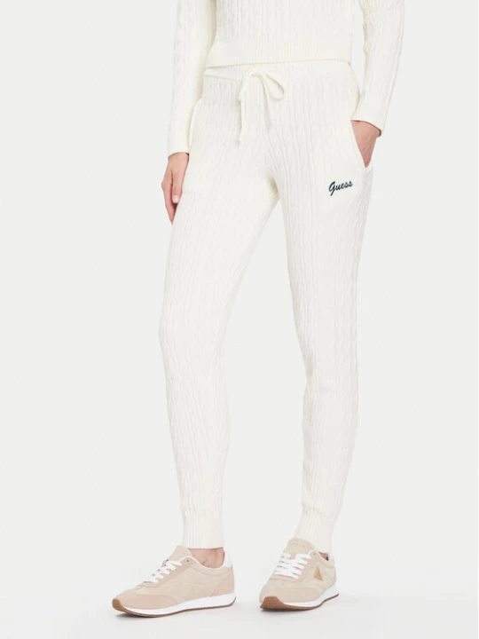 Zdjęcie produktu Guess Spodnie dzianinowe V5BB20 Z0572 Écru Regular Fit Kremowy