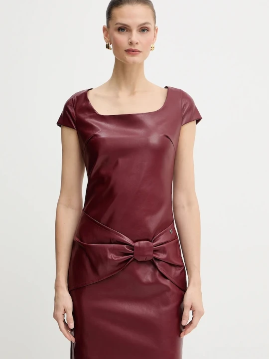 Zdjęcie produktu Guess sukienka ALIENOR bordowy