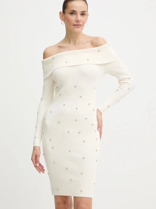 Zdjęcie produktu Guess sukienka ALISHA beżowy