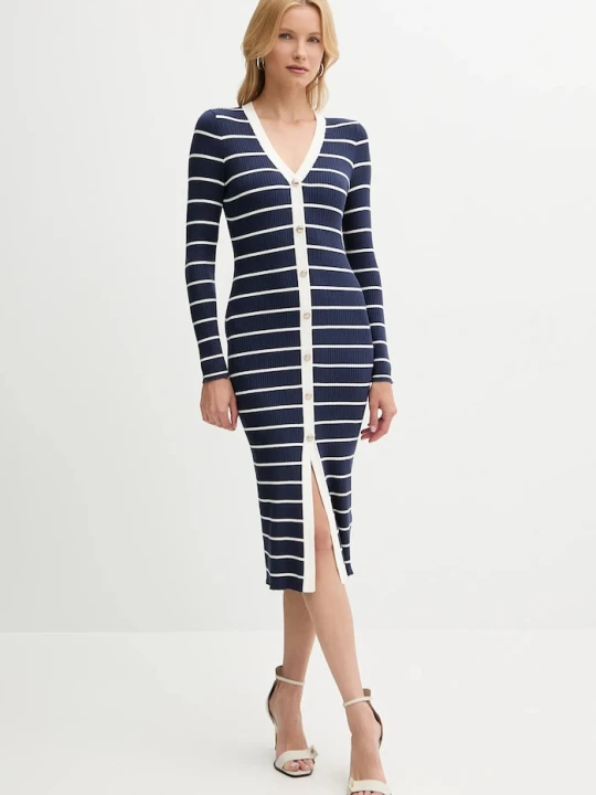 Zdjęcie produktu Guess sukienka ANDREA granatowy