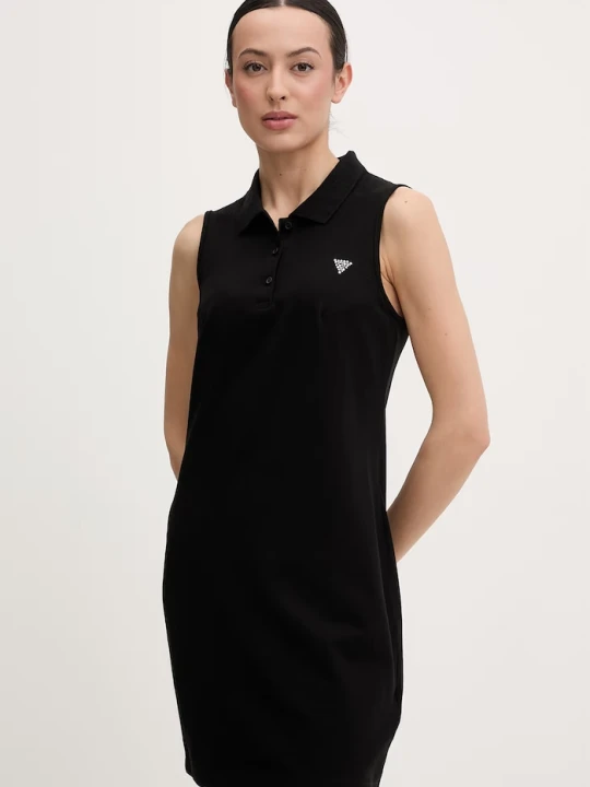 Zdjęcie produktu Guess sukienka bawełniana z elastanem SILVY czarny