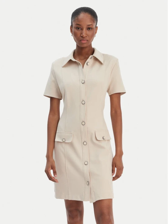 Zdjęcie produktu Guess Sukienka codzienna W6RK34 KCMU2 Beżowy Classic Fit