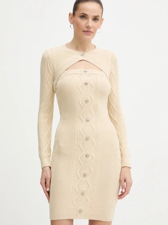 Zdjęcie produktu Guess sukienka DAPHNE beżowy
