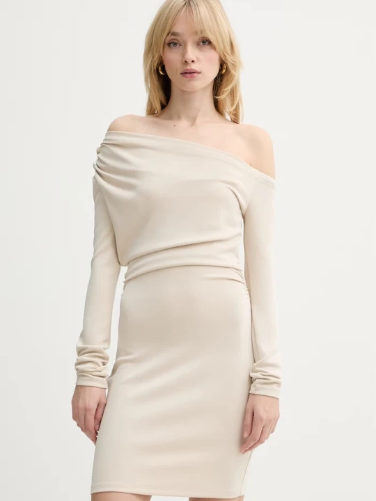 Zdjęcie produktu Guess sukienka DESIREE beżowy
