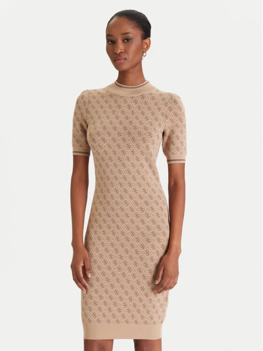 Zdjęcie produktu Guess Sukienka dzianinowa W3YK39 Z37K0 Beżowy Slim Fit