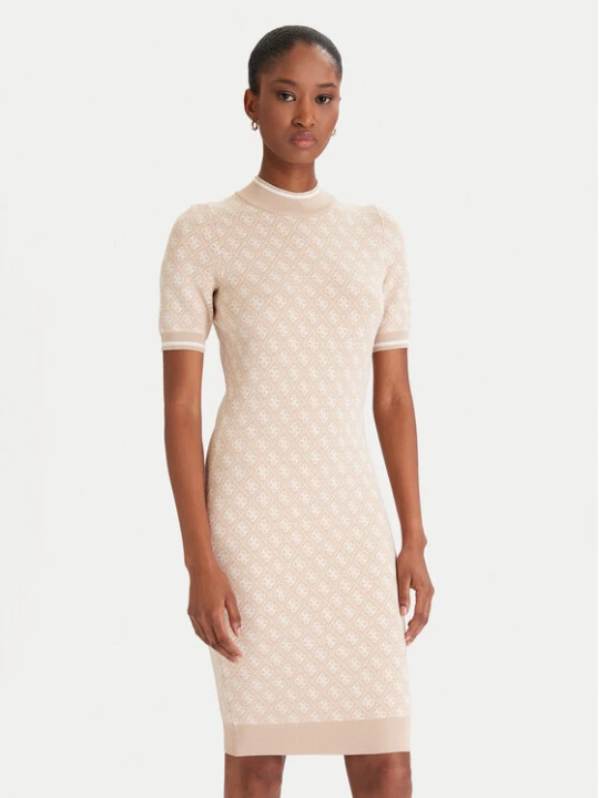 Zdjęcie produktu Guess Sukienka dzianinowa W3YK39 Z37K0 Beżowy Slim Fit