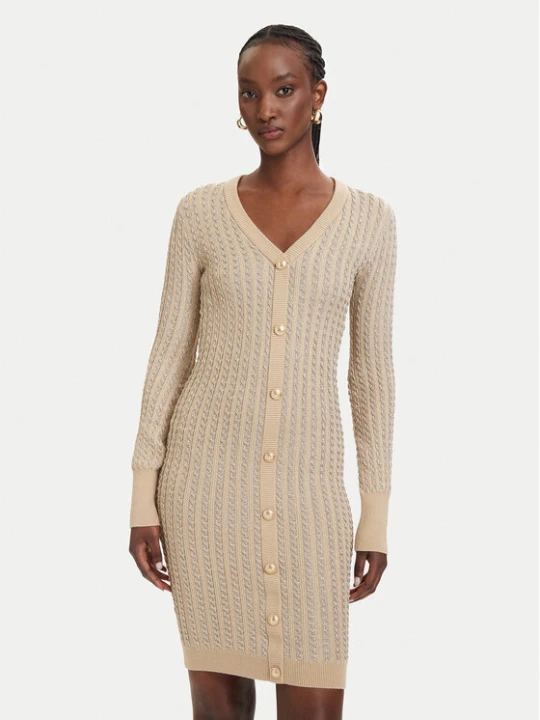 Zdjęcie produktu Guess Sukienka dzianinowa W5RK09 Z3KT0 Beżowy Bodycon Fit