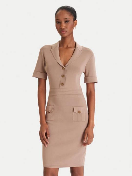 Zdjęcie produktu Guess Sukienka dzianinowa W5YK29 Z0130 Beżowy Slim Fit