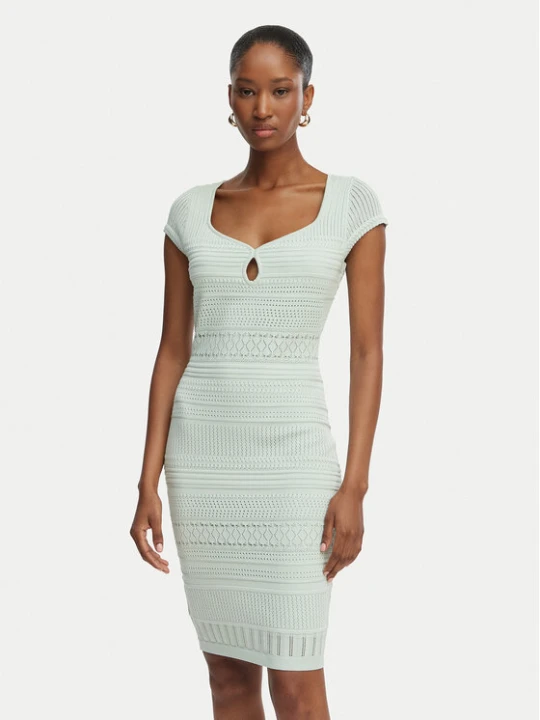 Zdjęcie produktu Guess Sukienka dzianinowa W6GK21 Z0603 Zielony jasny Regular Fit