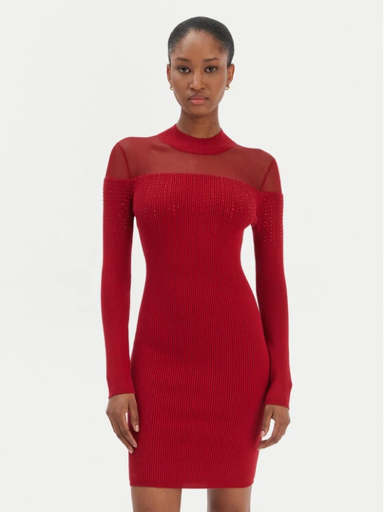 Zdjęcie produktu Guess Sukienka dzianinowa W6RK98 Z2YJ2 Czerwony Slim Fit