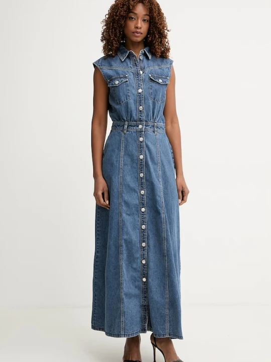 Zdjęcie produktu Guess sukienka jeansowa RUGIADA granatowy