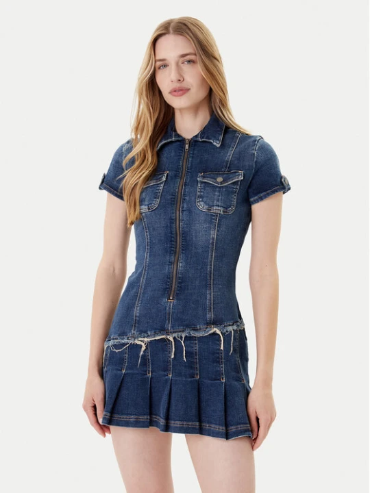 Zdjęcie produktu Guess Sukienka jeansowa W5YK71 D4H1D Niebieski Regular Fit