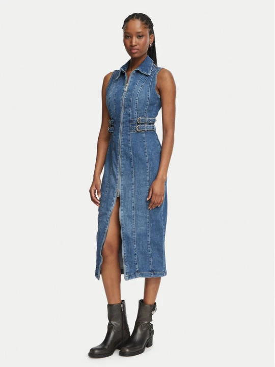 Zdjęcie produktu Guess Sukienka jeansowa W6BK33 D2104 Niebieski Slim Fit