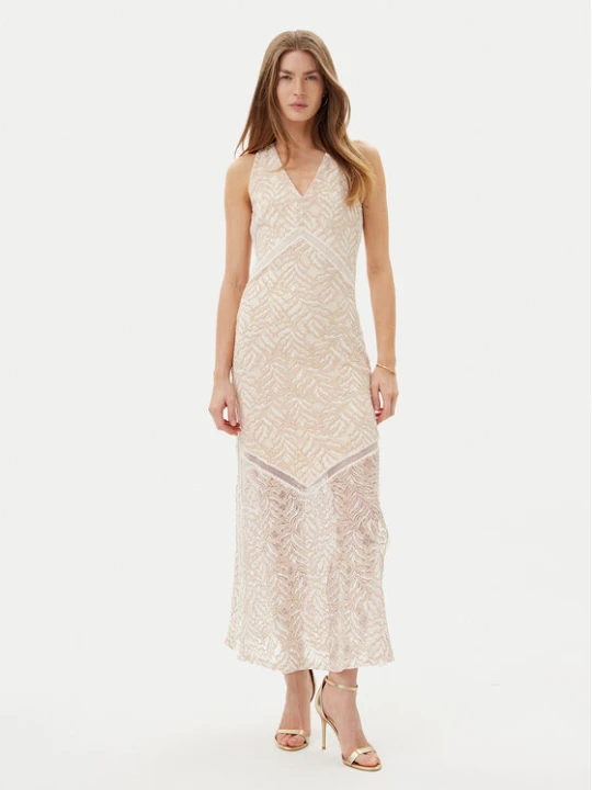 Zdjęcie produktu Guess Sukienka koktajlowa W5GT37 KCS90 Beżowy Slim Fit