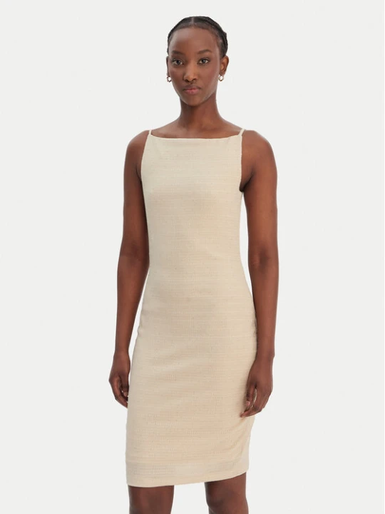 Zdjęcie produktu Guess Sukienka koktajlowa W6GKA1 K3488 Beżowy Slim Fit