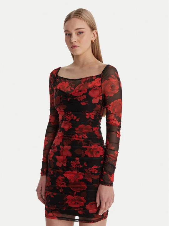 Zdjęcie produktu Guess Sukienka koktajlowa W6RK0A KBAH2 Czerwony Slim Fit