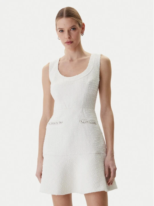Zdjęcie produktu Guess Sukienka koktajlowa W6RK28 WJ632 Écru Regular Fit Kremowy