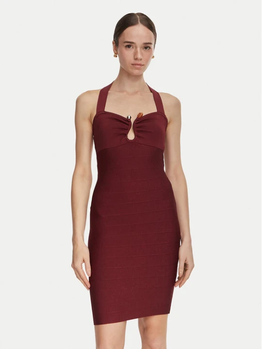 Zdjęcie produktu Guess Sukienka koktajlowa W6YK57 Z1044 Bordowy Slim Fit