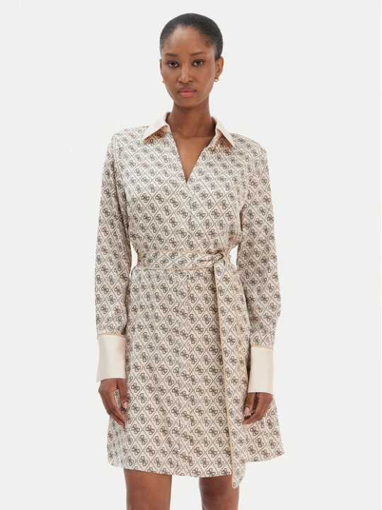 Zdjęcie produktu Guess Sukienka koszulowa W6RK90 WF1T2 Beżowy Regular Fit