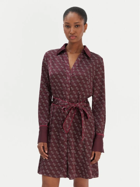 Zdjęcie produktu Guess Sukienka koszulowa W6RK90 WF1T2 Bordowy Regular Fit