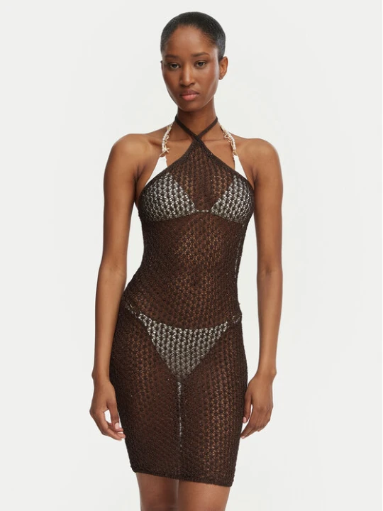 Zdjęcie produktu Guess Sukienka plażowa E6GK05 Z5402 Brązowy ciemny Regular Fit