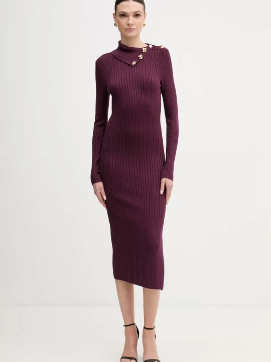 Zdjęcie produktu Guess sukienka PRISCILLA fioletowy
