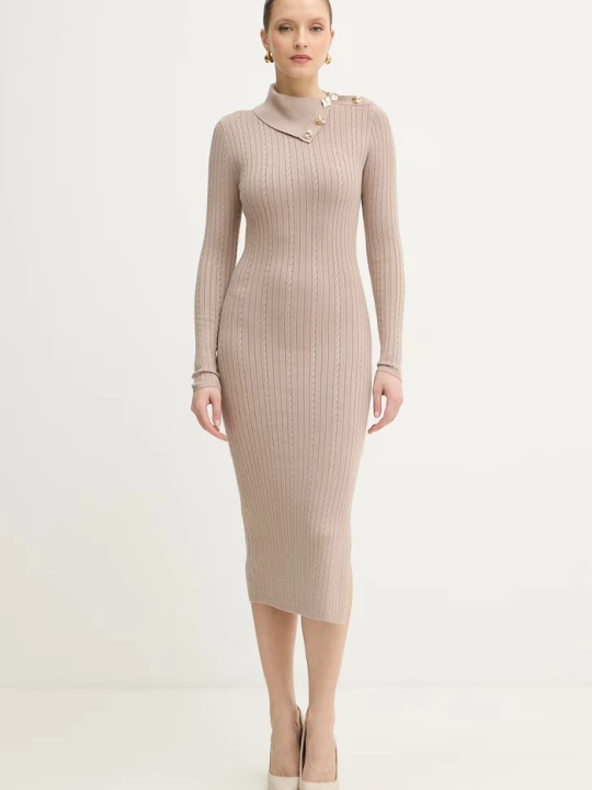 Zdjęcie produktu Guess sukienka PRISCILLA beżowy