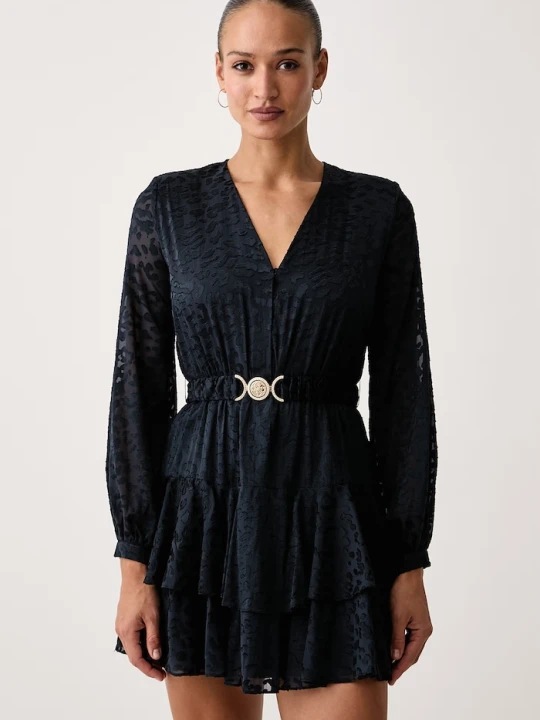Zdjęcie produktu Guess sukienka rozkloszowana CLARISSE granatowy