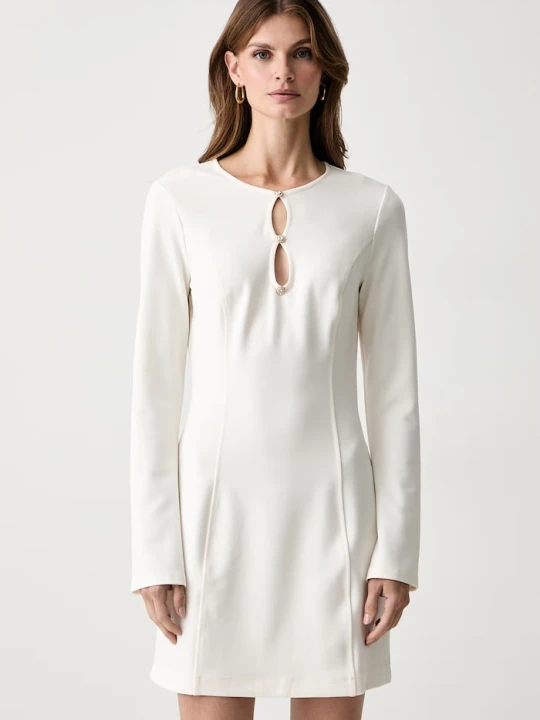 Zdjęcie produktu Guess sukienka rozkloszowana CLAUDIE beżowy