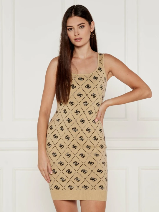 Zdjęcie produktu GUESS Sukienka SARAH | z dodatkiem wełny beżowy