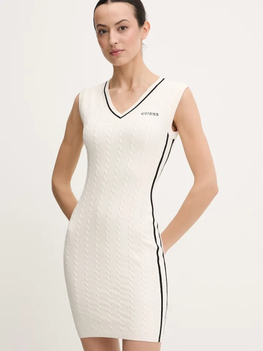 Zdjęcie produktu Guess sukienka SHARI beżowy