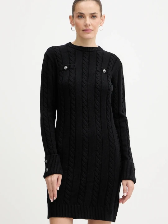 Zdjęcie produktu Guess sukienka z dodatkiem wełny ELSA czarny