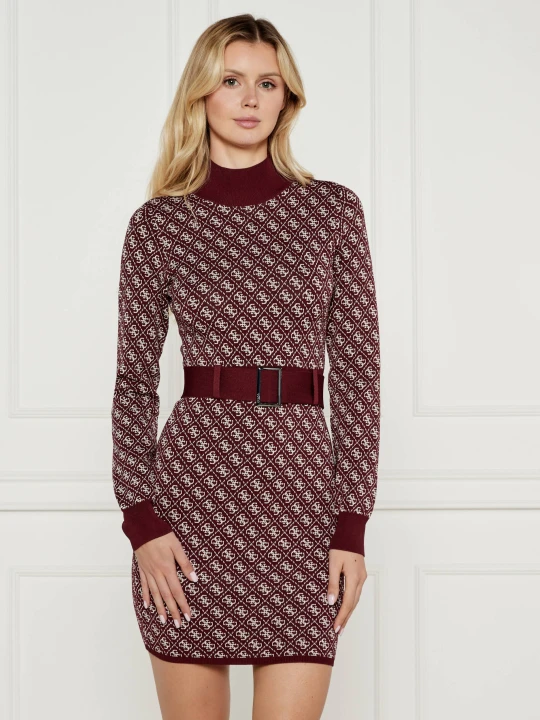 Zdjęcie produktu GUESS Sukienka z paskiem LISE bordowy
