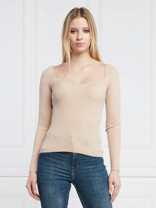 Zdjęcie produktu GUESS Sweter BABETTE | Slim Fit beżowy