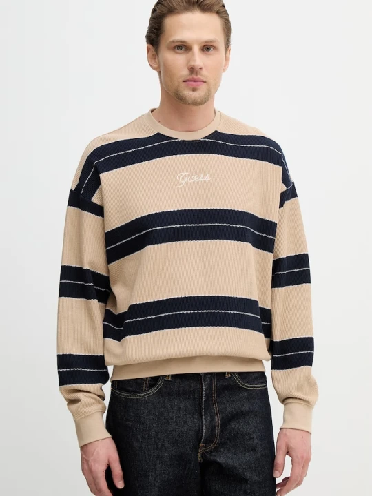 Zdjęcie produktu Guess sweter bawełniany beżowy