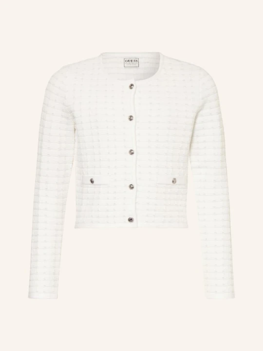 Zdjęcie produktu Guess Sweter Ceremony Z Błyszczącą Przędzą weiss BIAŁY