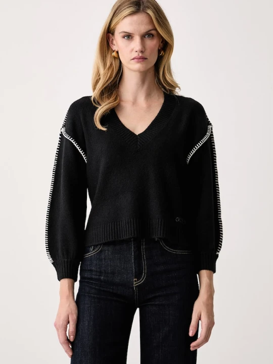 Zdjęcie produktu Guess sweter damski z dodatkiem wełny AMELIE czarny